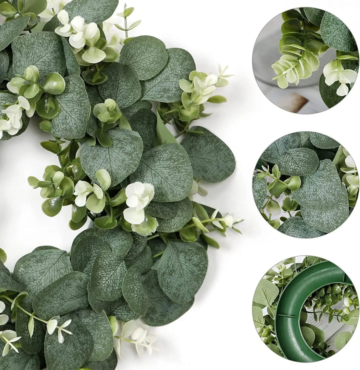 Eucalyptus Wreath - 35 cm Artificial Greenery Front Door Wreath – image 3