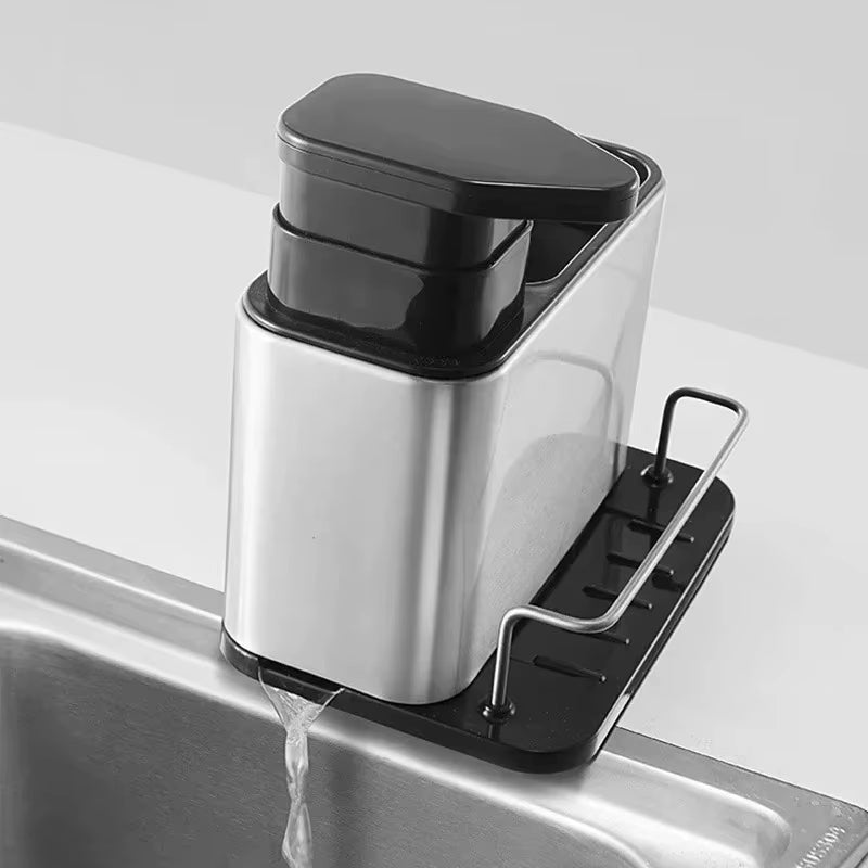 Sink Caddy with Soap Dispenser - 3-in-1 Stainless Steel Utensil Holder – image 6