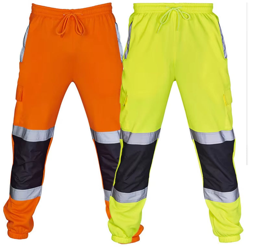 Work Hi-Vis Cargo Pants with Reflective Stripes, Multi-Pocket – image 6