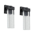 Outdoor Crystal Bubble Wall Lights 2 Pack, Black Waterproof Sconces – image 1