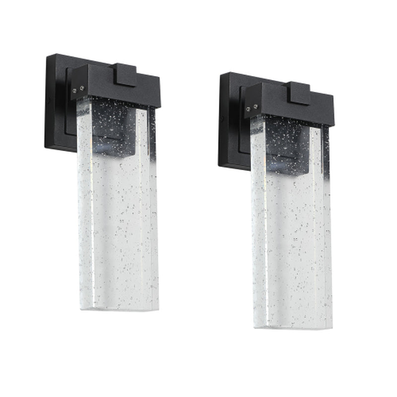 Outdoor Crystal Bubble Wall Lights 2 Pack, Black Waterproof Sconces – image 1