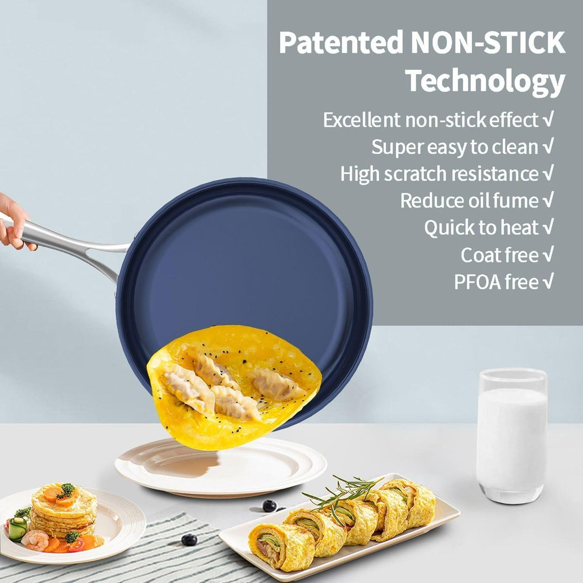 10 Inch Titanium Stainless Steel Frying Pan, PFAS-Free Nonstick – image 7