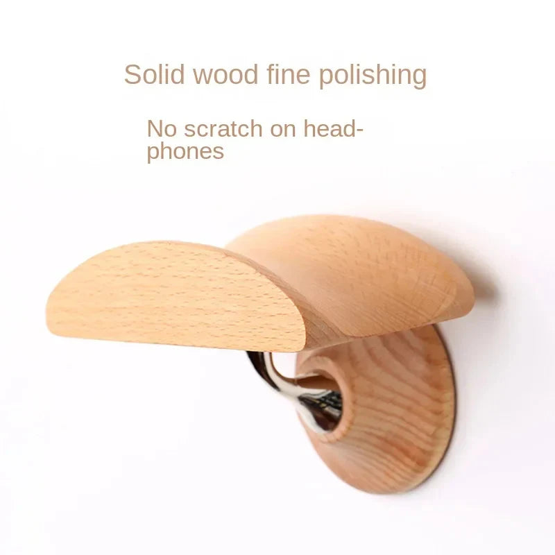 Headphone Holder, Wooden Wall and Desk Mount Hook – image 3