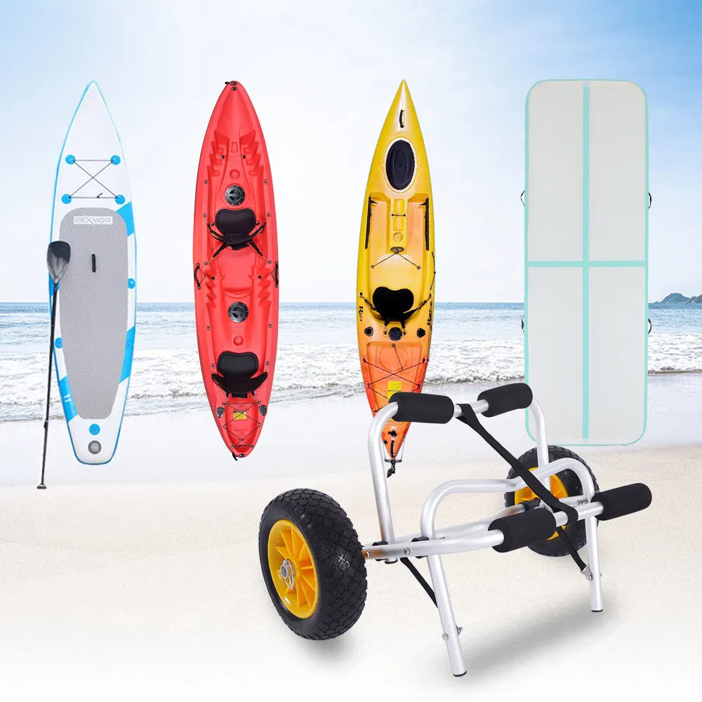 Kayak Cart, Folding Aluminum Canoe Trolley with Removable Wheels – image 17