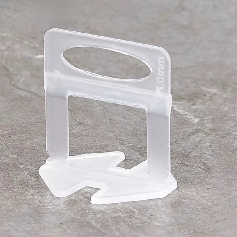 Tile Leveling System Clips 100-Pack 1mm Spacers for Wall & Floor