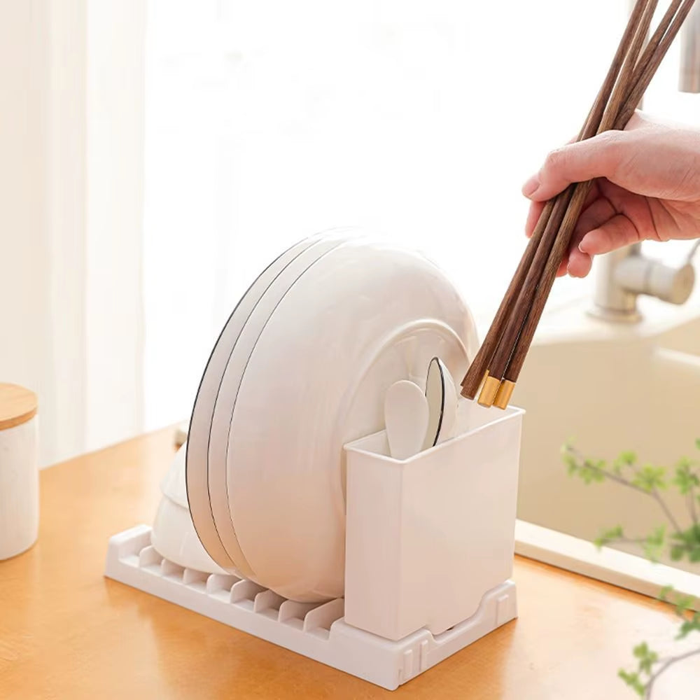 Foldable Dish Drying Rack - 2-in-1 Compact Dish and Utensil Drainer – image 5
