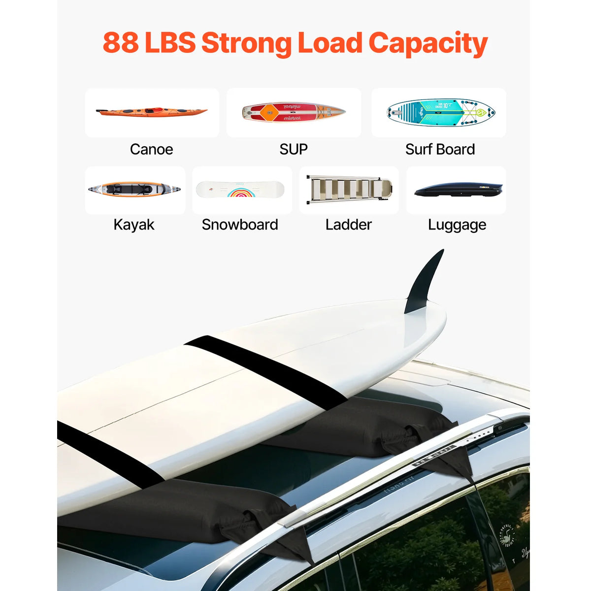 Inflatable Soft Roof Rack Bars, 37.6 in Universal Car Roof Rack Pads – image 3