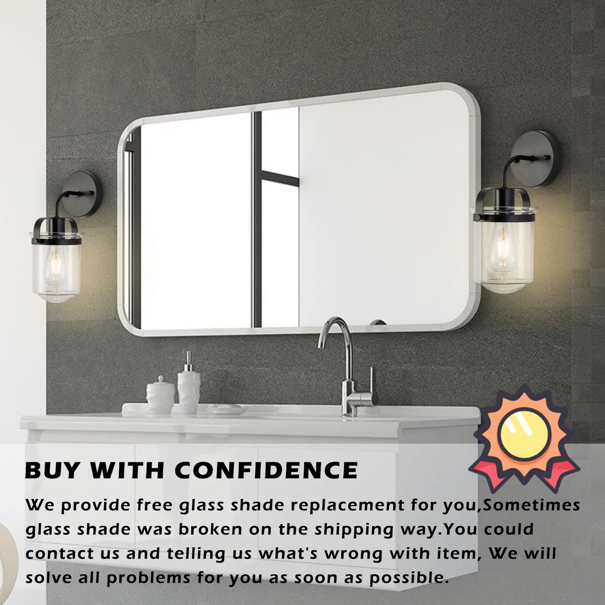 Modern 1-Light Wall Sconce with Clear Glass Globe Shade
