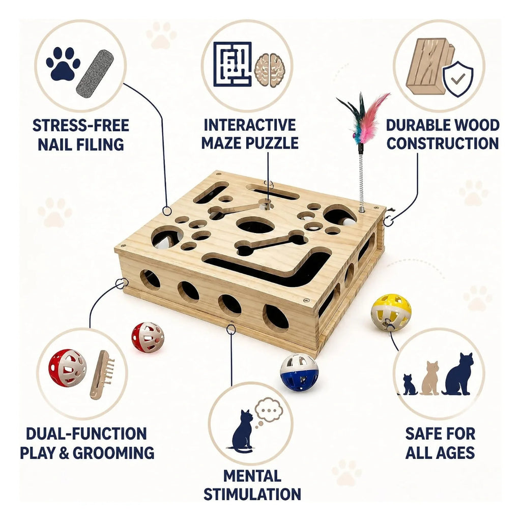 Cat Nail File Box – Interactive Scratch Puzzle Toy – image 2