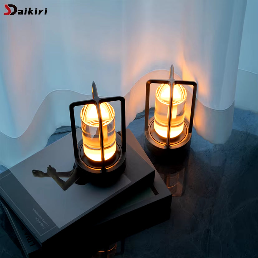 Crystal Table Lamp - Rechargeable Touch LED Lamp with Aluminum Base