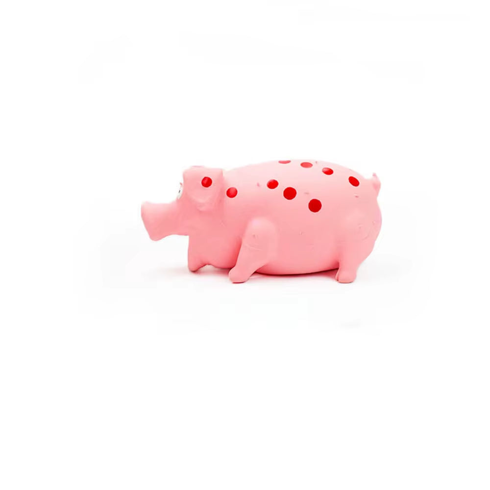 Squeaky Latex Pig Dog Toy – Spotted Chew Toy for Dogs – image 2
