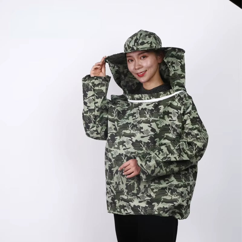 Beekeeping Jacket with Hooded Veil - Double Zipper Beekeeper Smock for Farm Hives – image 8
