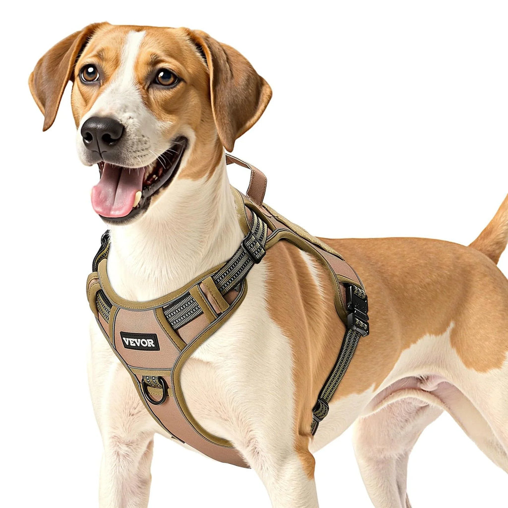 Tactical Dog Harness for Large Dogs, No-Pull Adjustable Vest, Khaki – image 10