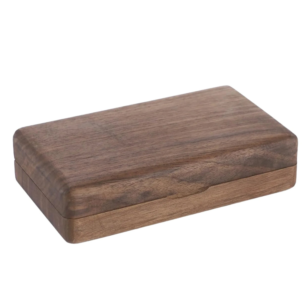 Travel Jewelry Box, Small Walnut Wood Organizer with Velvet Lining