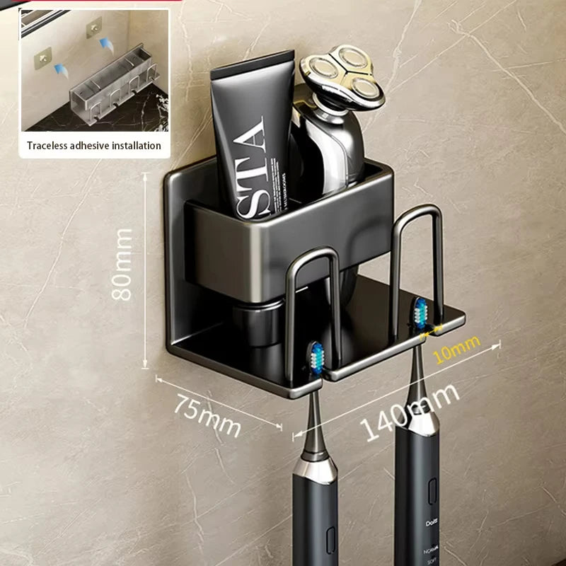 Toothbrush Holder - Wall-Mounted Aluminum Rack, Four-Person – image 7