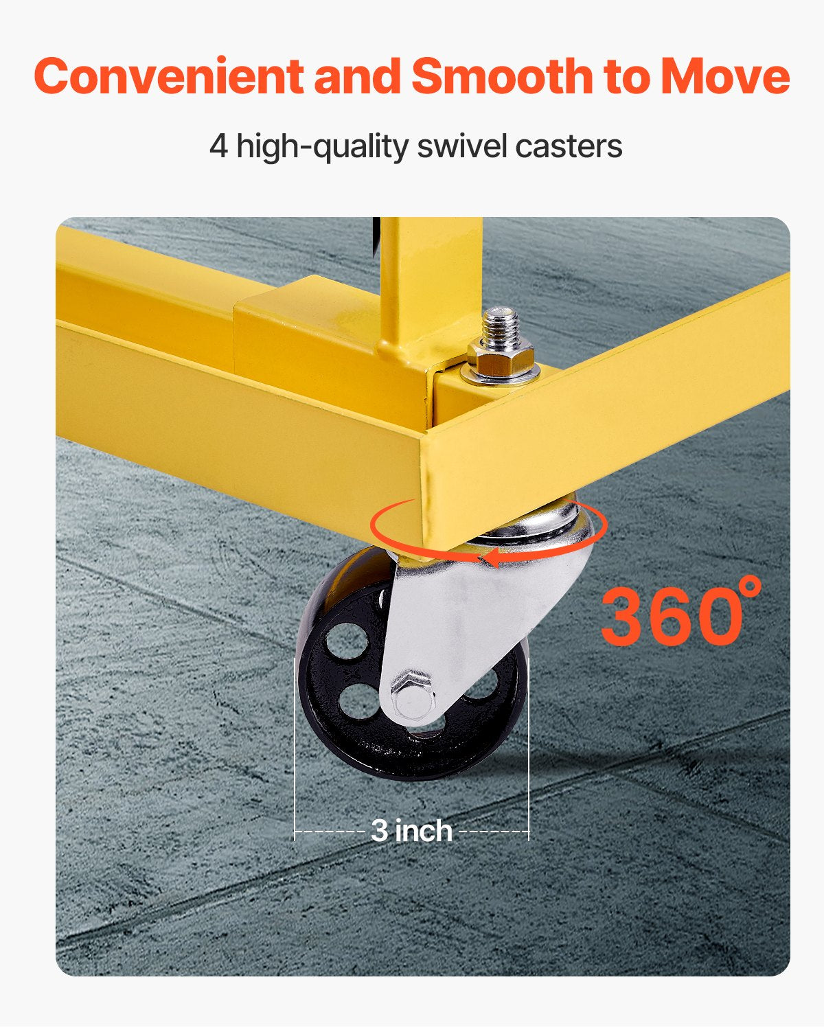 Engine Stand 750 lb Capacity Adjustable with 4 Swivel Casters – image 4