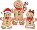 Wooden Gingerbread Christmas Tabletop Decor, Set of 3