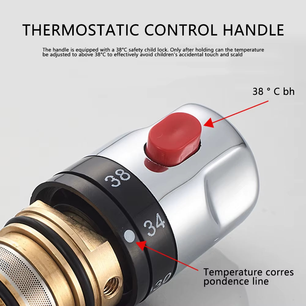 Thermostatic Mixing Valve Cartridge, Brass Anti-Scald Replacement – image 3