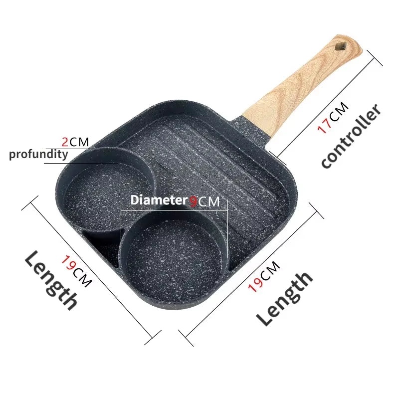 4-Hole Nonstick Egg Pan - Omelette & Breakfast Frying Pan