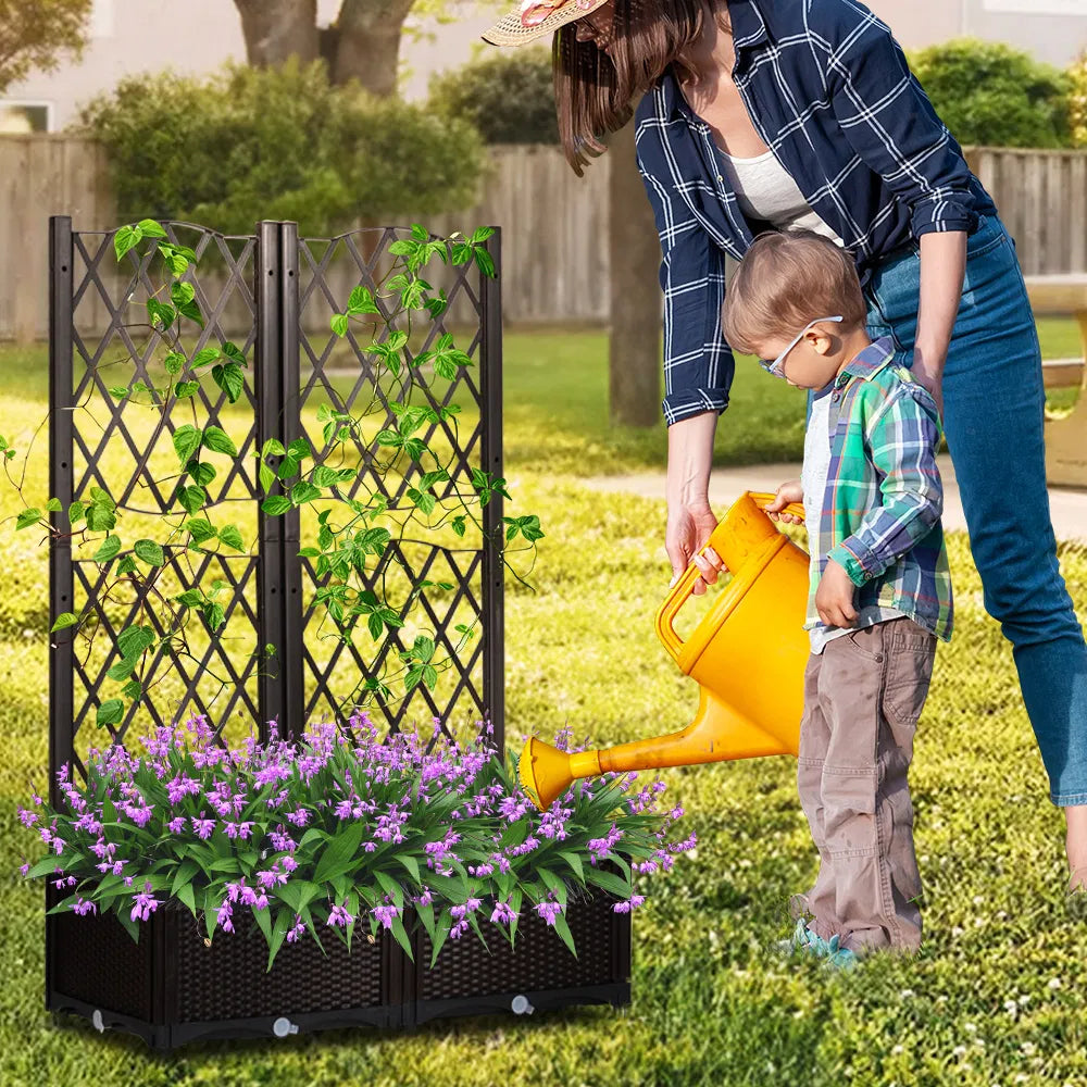Wicker Trellis Planter Box, Raised Bed for Climbing Plants – image 4