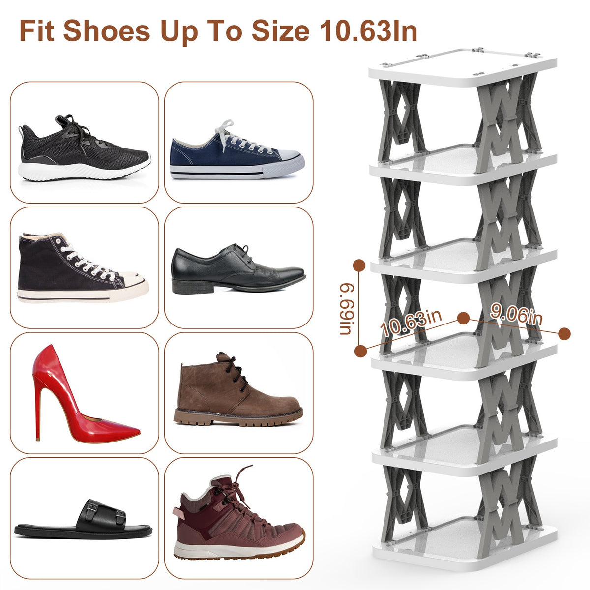 6-Tier Foldable Vertical Shoe Rack – image 8