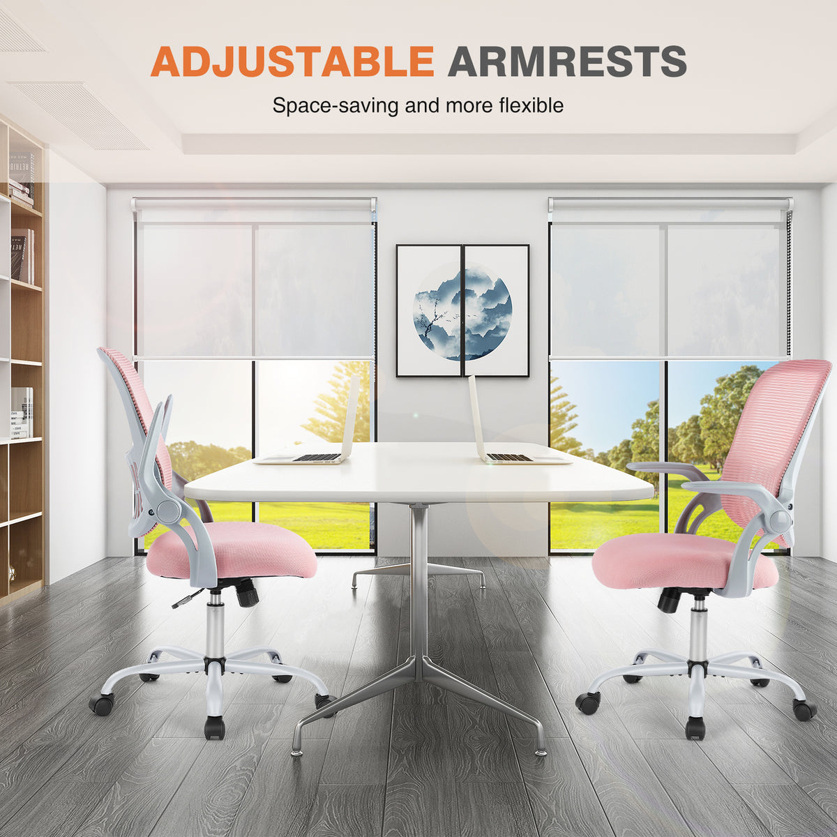 Tall Drafting Chair with Adjustable Foot Ring for Standing Desks, Pink – image 4