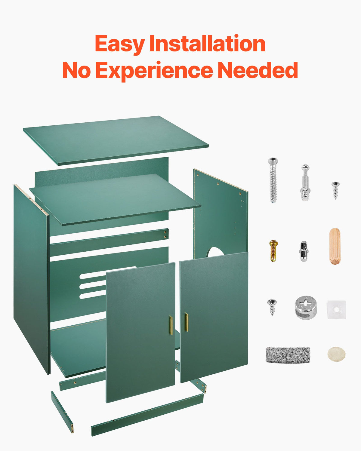 Double Door Cat Washroom Cabinet 31.5 Inch Vintage Green – image 5