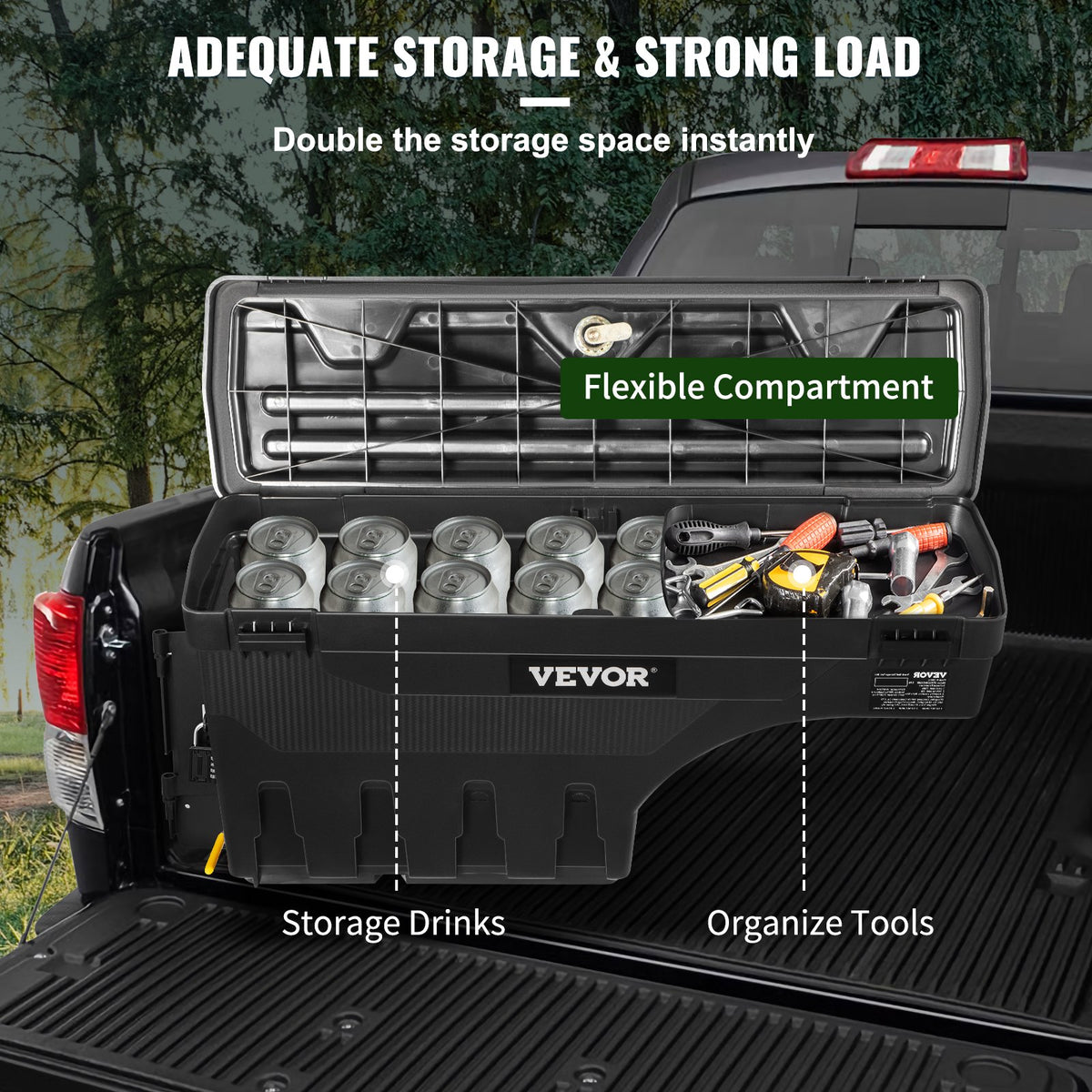Truck Bed Storage Box – Lockable Wheel Well Tool Box, 6.6 Gal – image 5