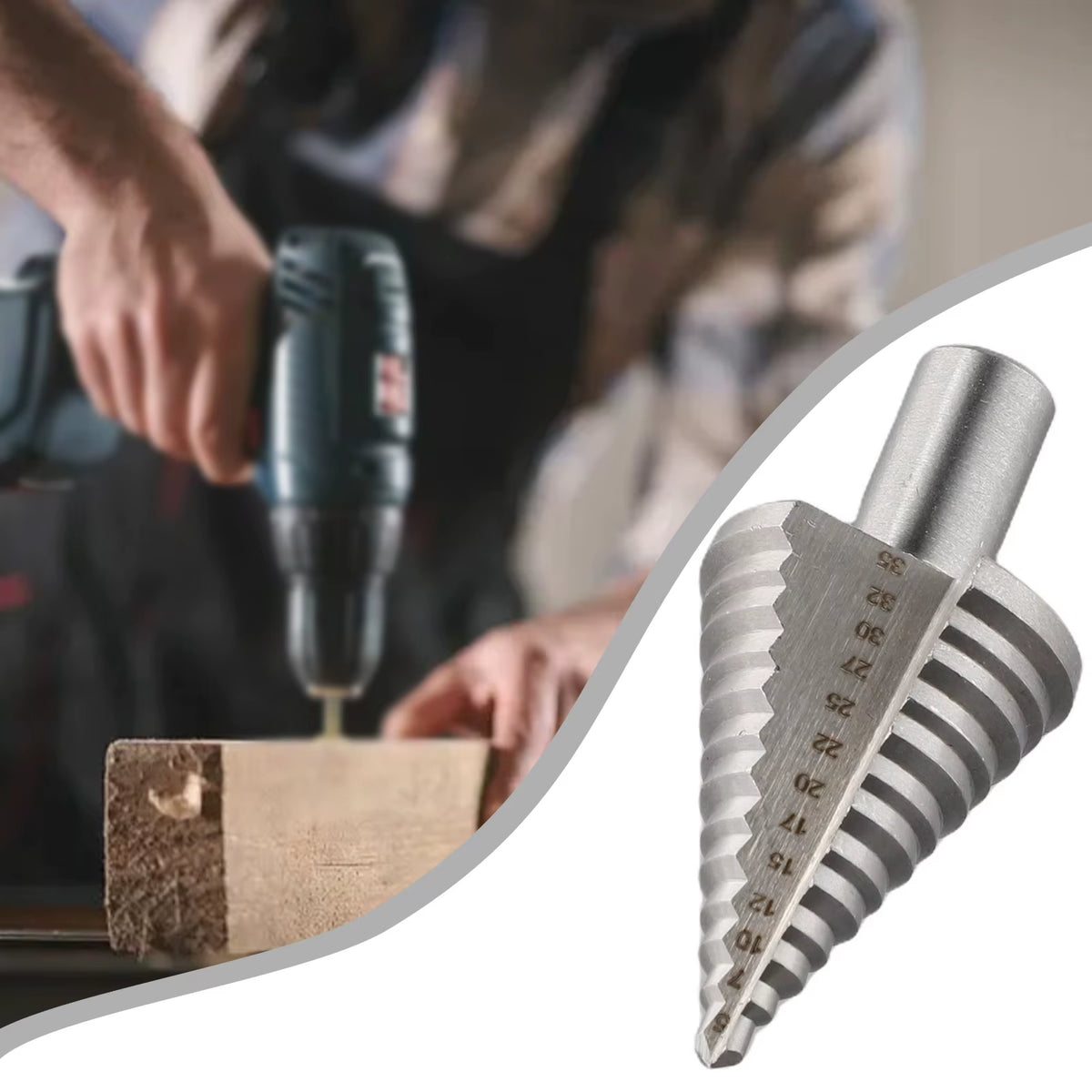 Step Drill Bit 5-35mm 13-Step HSS Titanium Coated Hole Cutter – image 3