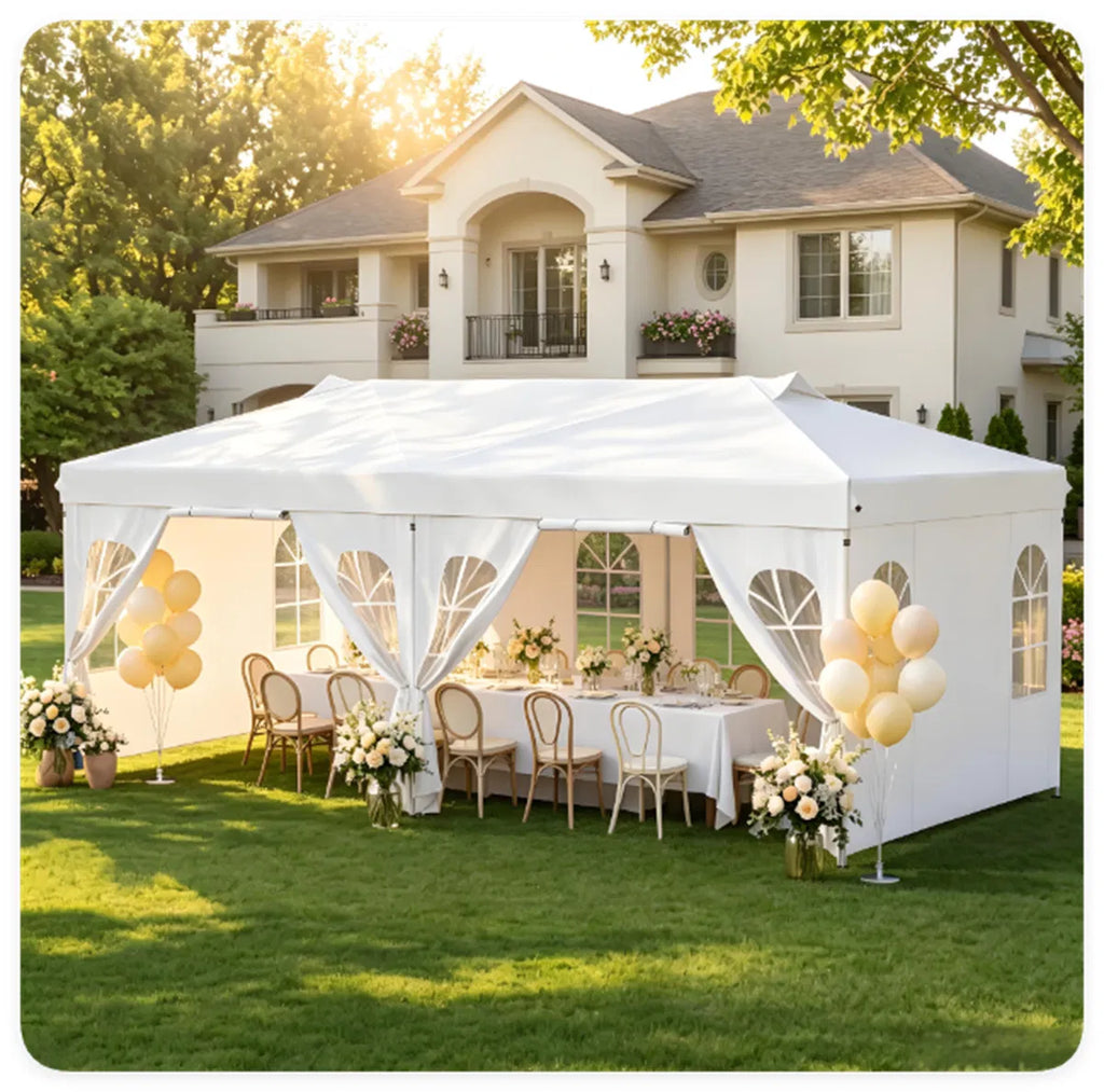 10 x 20 ft Pop Up Canopy Tent with Sidewalls, 3 Height Settings – image 7