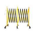 17 FT Metal Expandable Barricade with Casters, Portable Driveway Gate