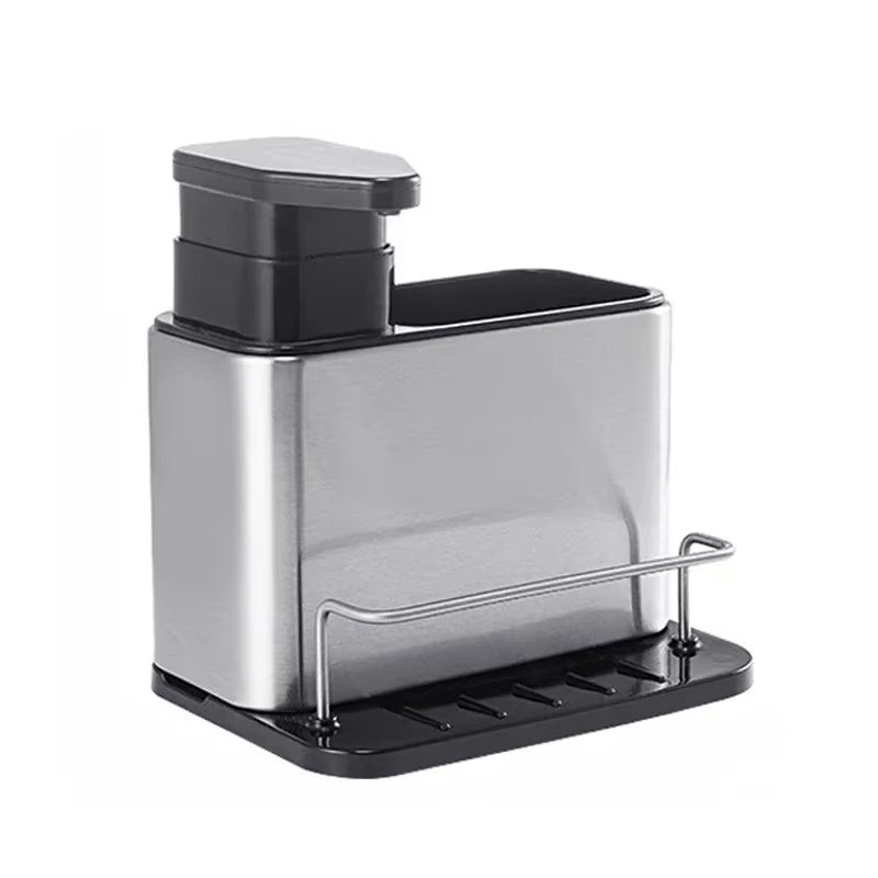 Sink Caddy with Soap Dispenser - 3-in-1 Stainless Steel Utensil Holder