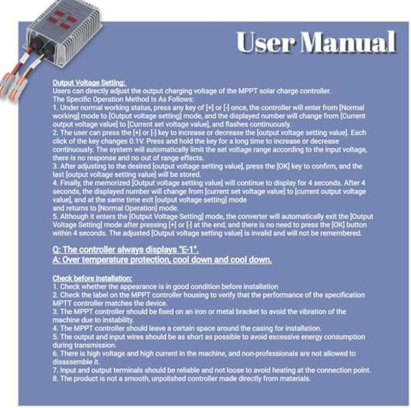 MPPT Solar Charge Controller 400W with LED Display, Waterproof – image 7