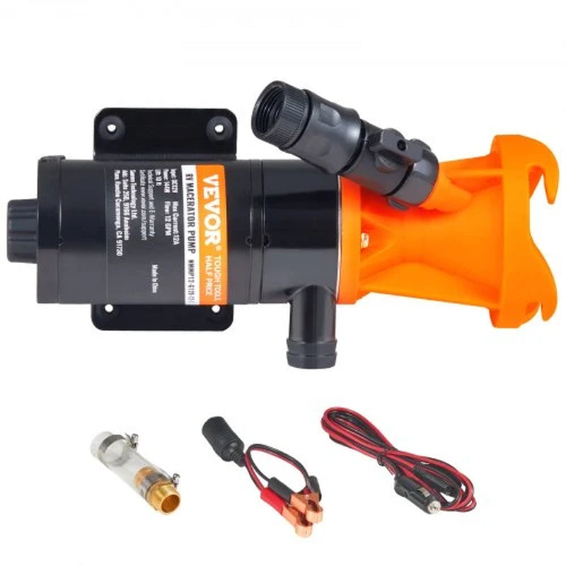 RV Macerator Pump 12V, 12 GPM Quick-Release Waste Pump
