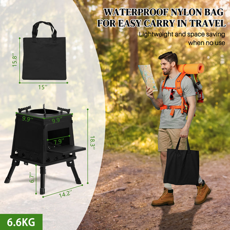 Portable Wood Burning Camping Stove with Carry Bag, 14 x 14 x 18 in – image 7