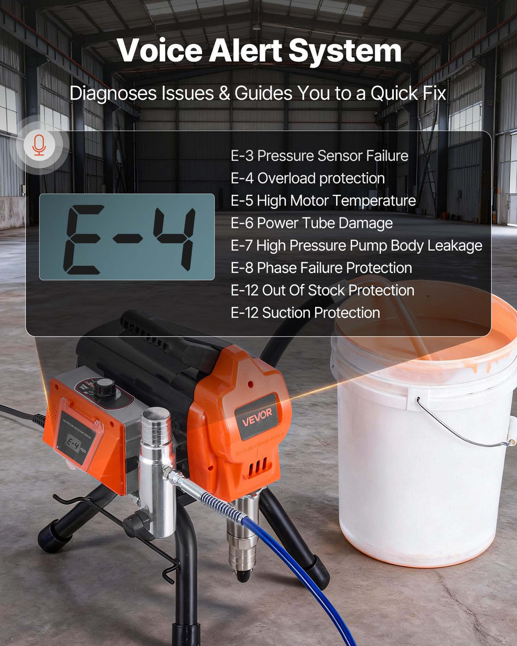 Airless Paint Sprayer 1500W 3300 PSI with Stand, Hose and Spray Rod – image 3