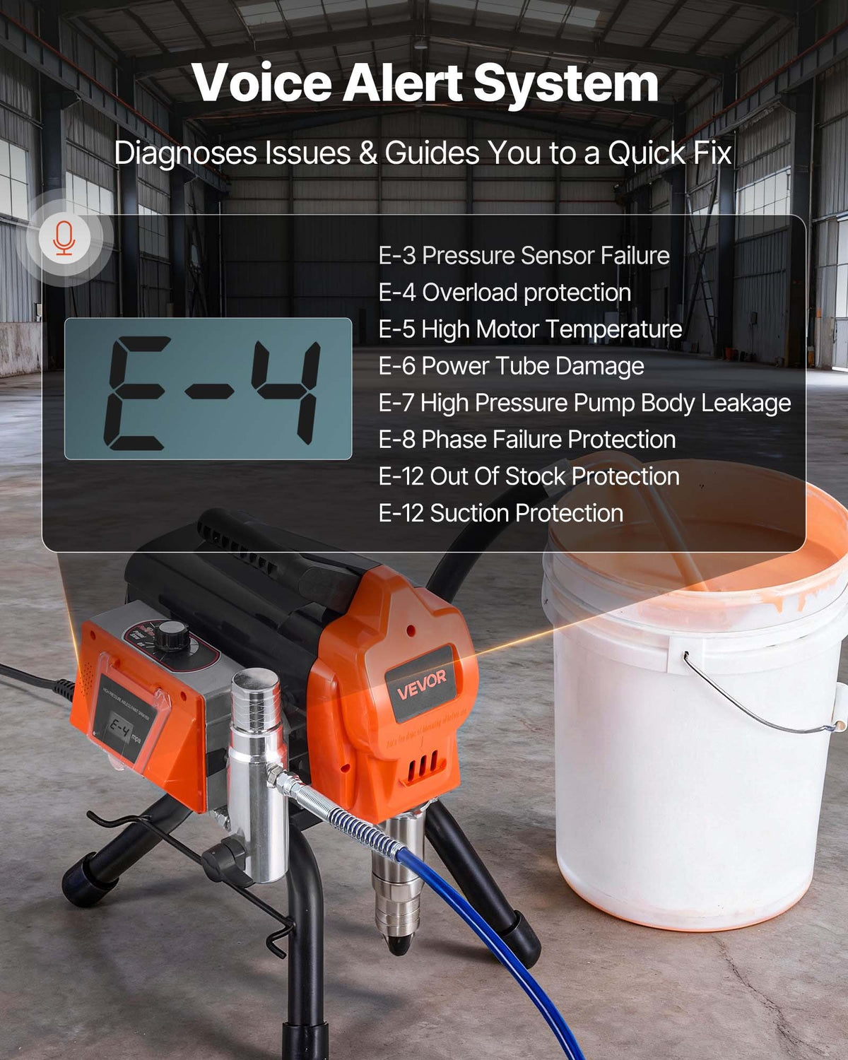 Airless Paint Sprayer 1500W 3300 PSI with Stand, Hose and Spray Rod – image 3