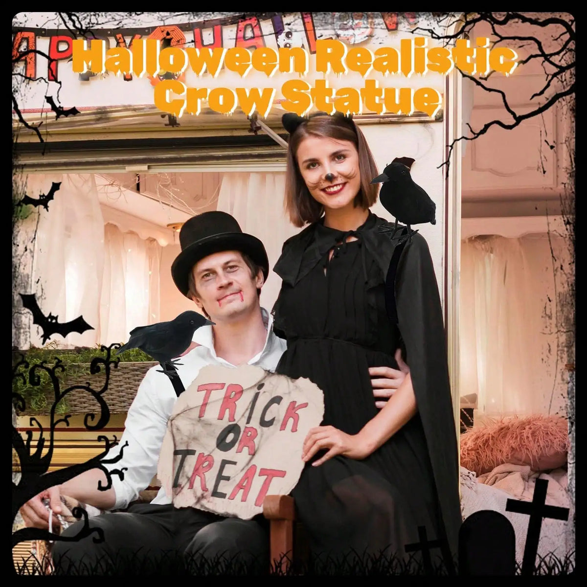 Realistic Halloween Crow Decoration – image 5