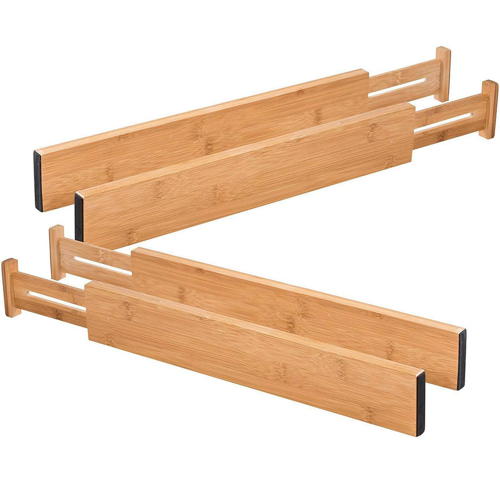 Bamboo Drawer Divider - Spring-Loaded, Expandable