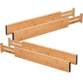 Bamboo Drawer Divider - Spring-Loaded, Expandable