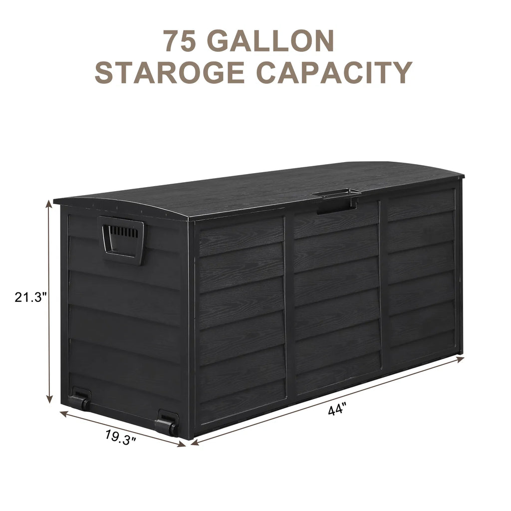 75 Gallon Deck Box with Lockable Lid and Wheels, Outdoor Storage – image 15
