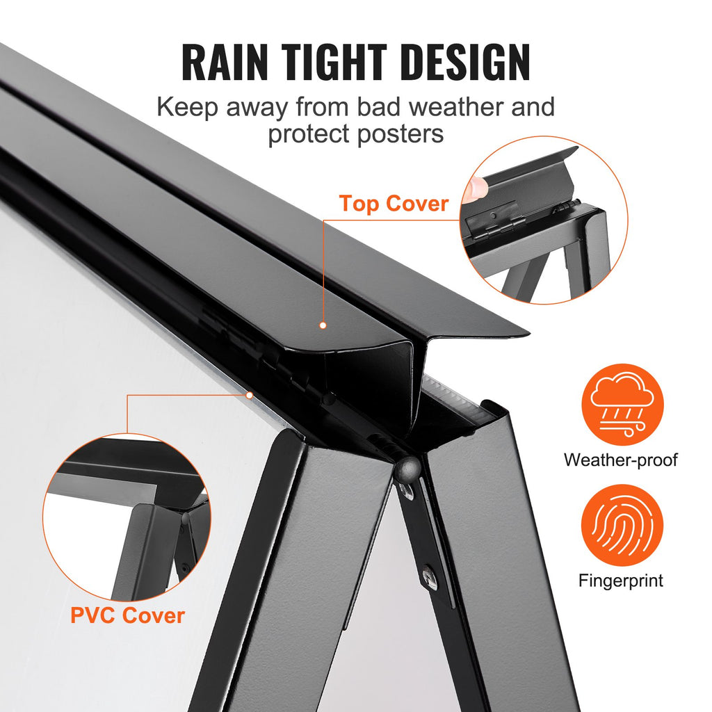 A-Frame Sidewalk Sign, 24 x 36 Inch Double-Sided Steel Sandwich Board – image 5