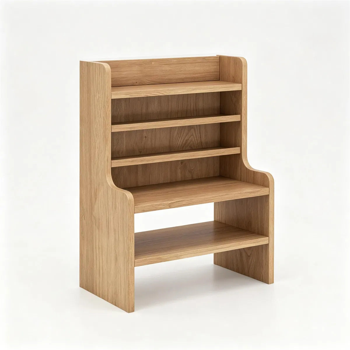 6-Tier Wooden Desktop Organizer with Removable Shelves, Natural – image 3