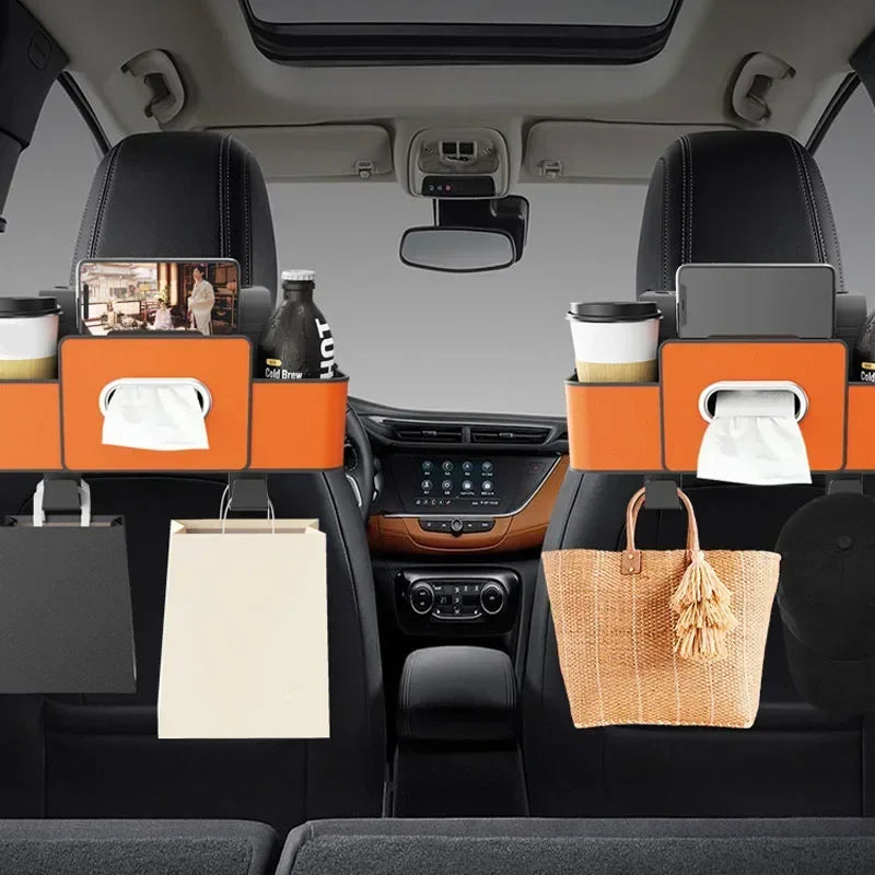 Car Seat Back Storage Box with Tissue Holder and Cup Holder – image 5