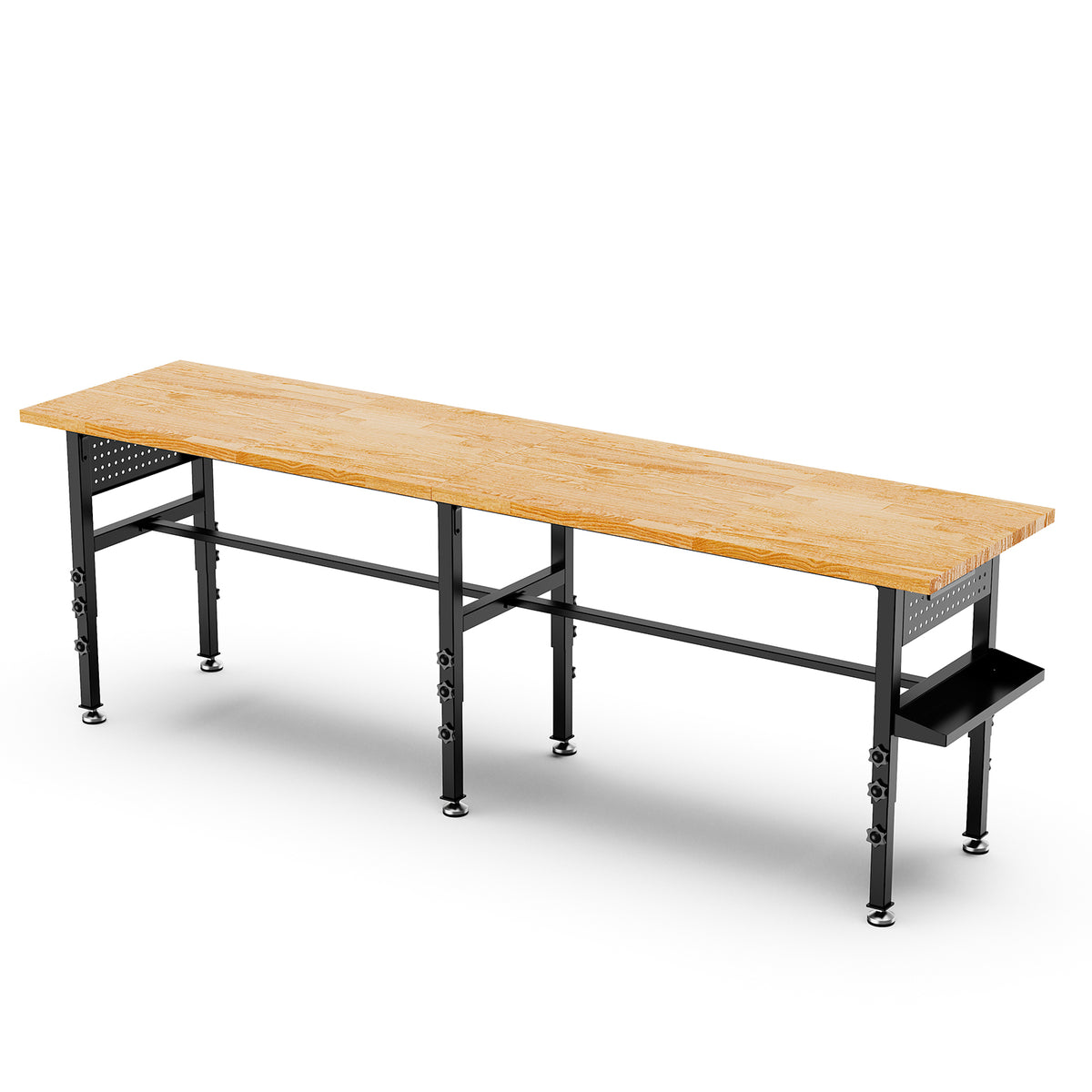 96 Inch Solid Wood Top Workbench With Side Pegboard And Outlet – image 2