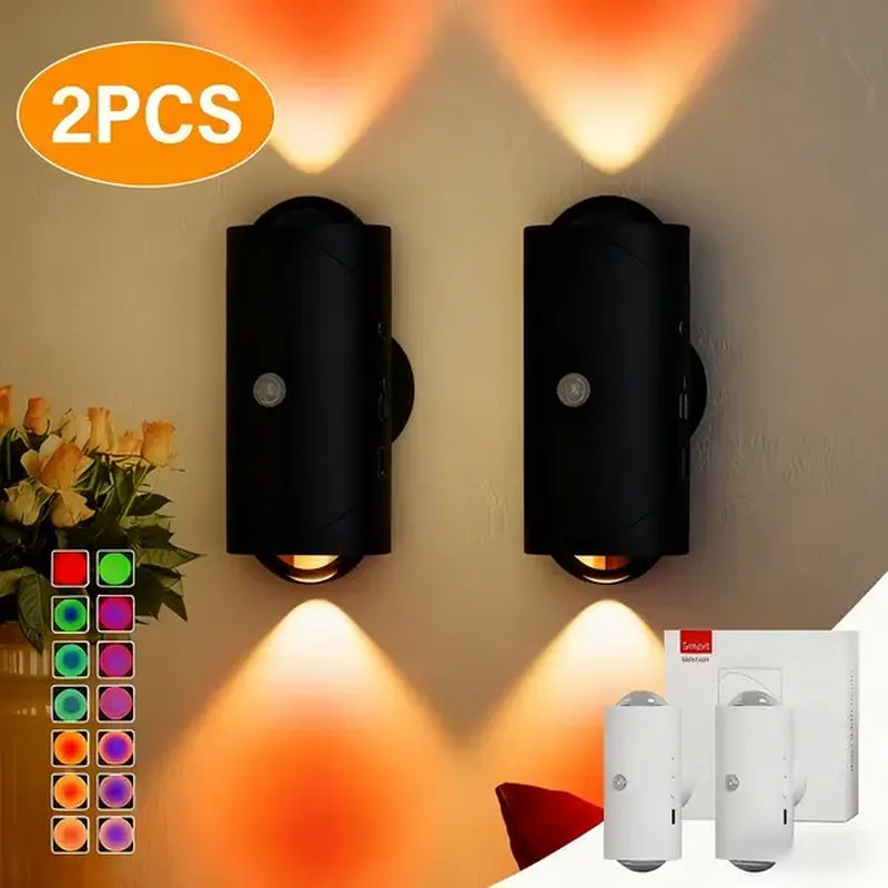 Motion Sensor Night Light, Rechargeable LED Wall Light, 7 Colors