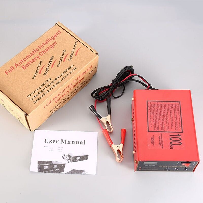 Car Battery Charger – 12V/24V 10A Smart Charger with LED Display