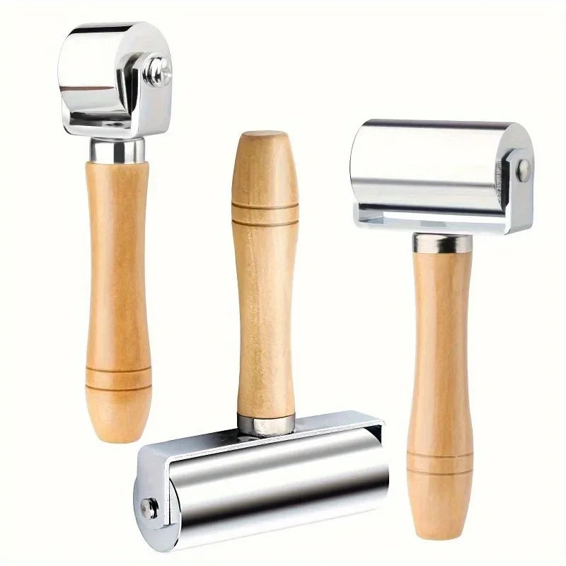 Leather Edge Laminating Roller with Wood Handle 60mm 100mm – image 2