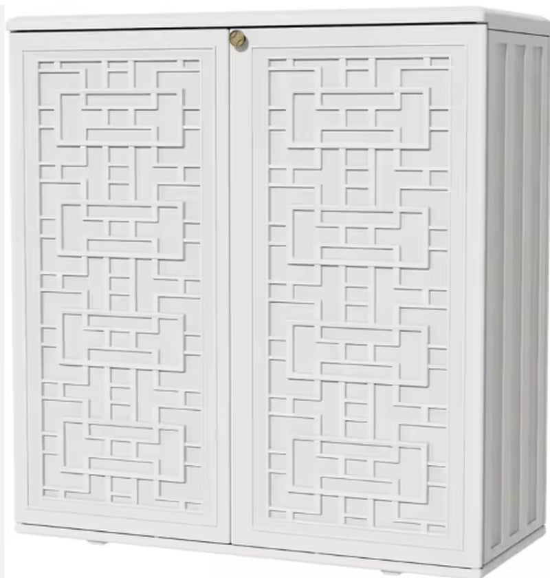 10 Cubic Feet Modern Simple Plastic Outdoor Patio School Living Room Storage Cabinet with 1 Panel