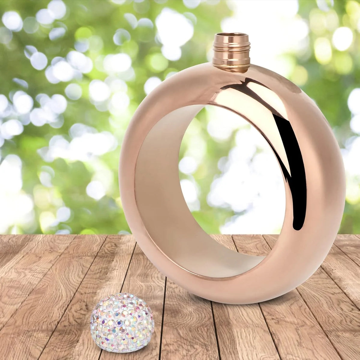 Bracelet Hip Flask with Funnel – Rose Gold Stainless Steel – image 6